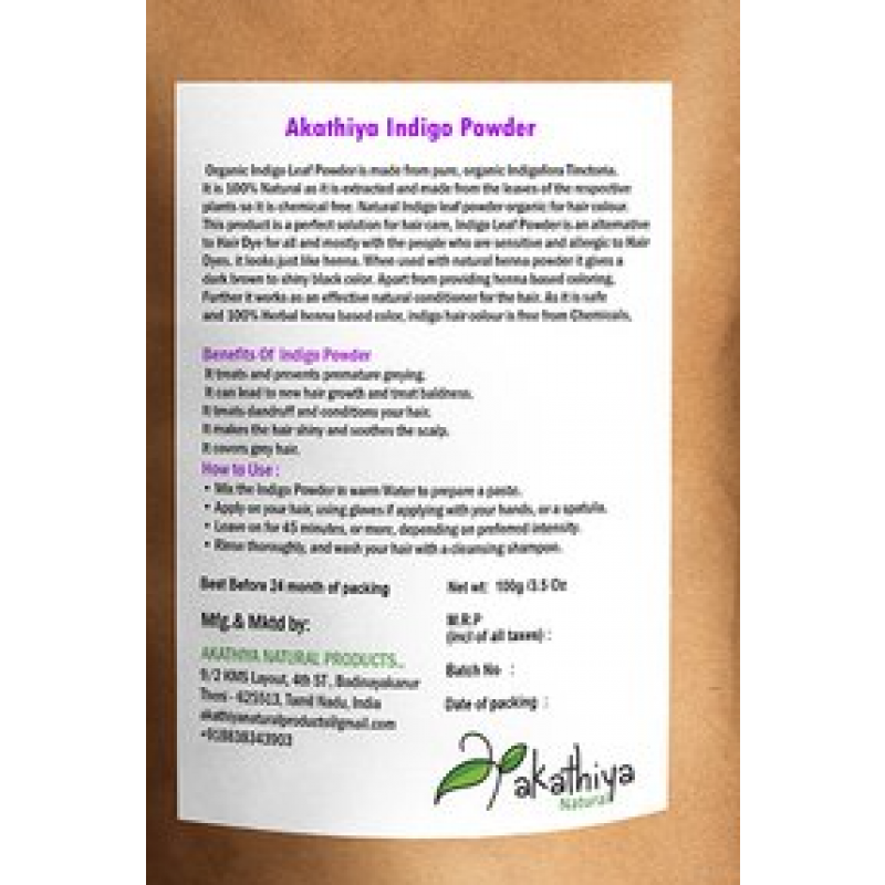 Akathiya Natural Products organic INDIGO Powder_100g