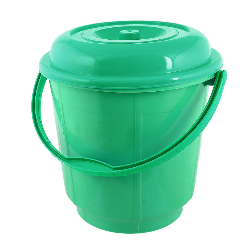 Plastic Strong 16 Ltr Bathroom Bucket With Lid green Pack Of 1