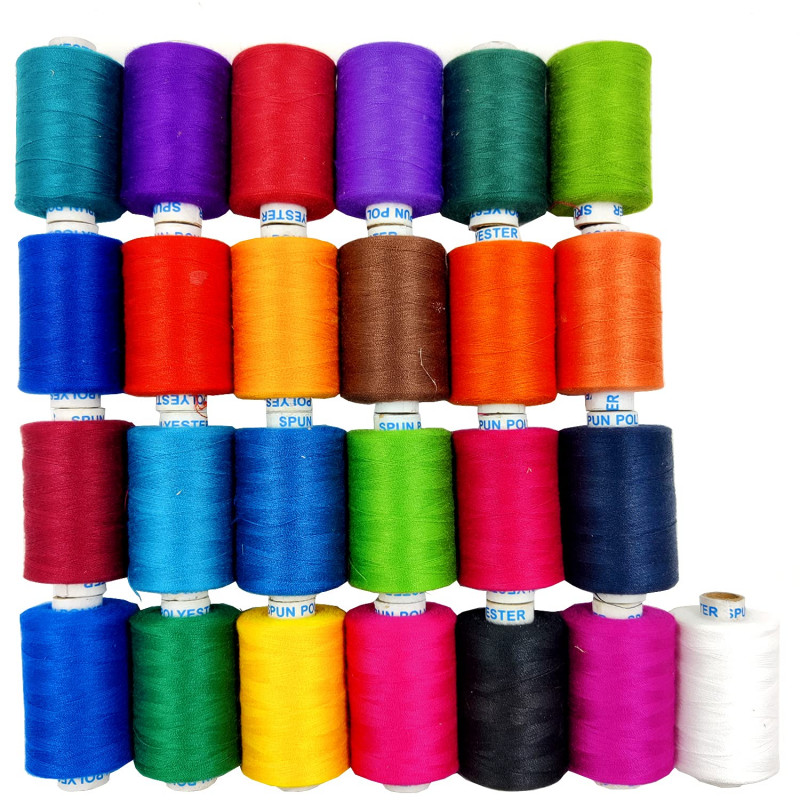 25 Colour Cotton Polyester Sewing Machine Thread Set Hand Reel