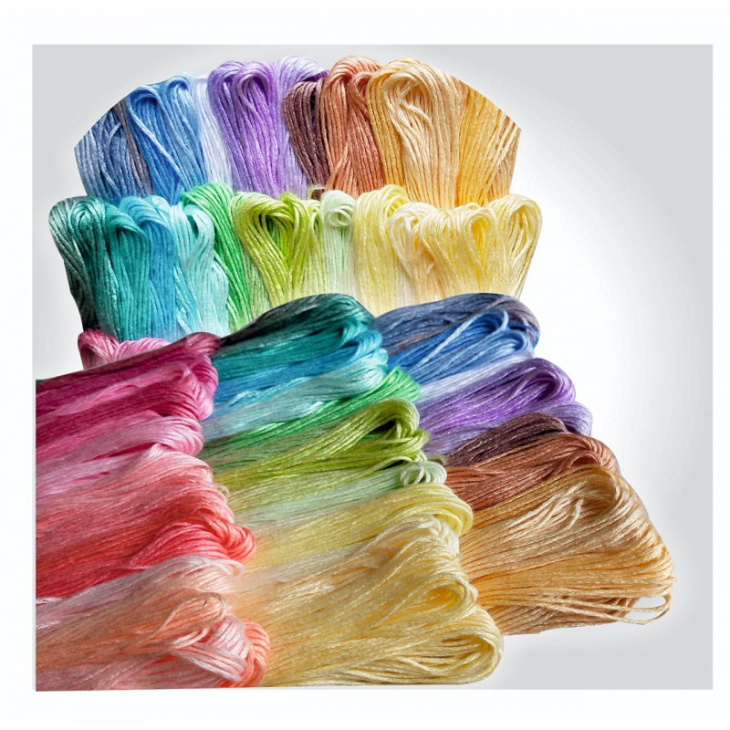 Similane Embroidery Floss 50 Skeins Cross Stitch Thread Rainbow Color  Friendship Bracelets Crafts Floss with 12 Pcs Floss Bobbins and 1 Pcs