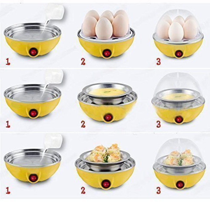 Egg Boiler Electric Automatic Off 7 Egg Poacher for Steaming, Cooking,  Boiling and Frying