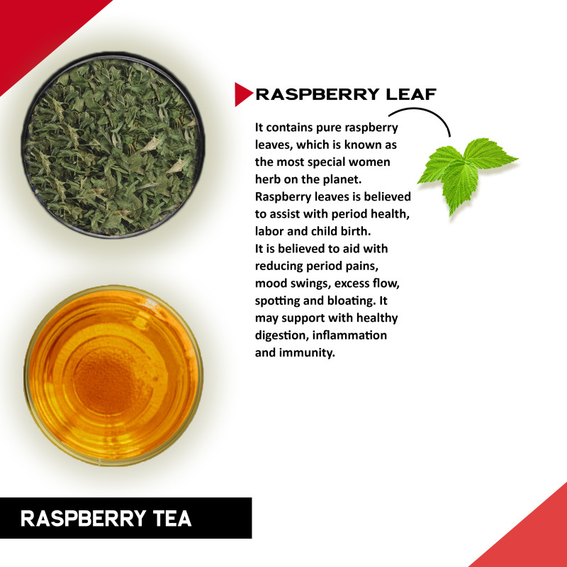 TEACURRY Raspberry Leaf Tea (1 Month Pack | 30 Tea Bags) - Helps with ...