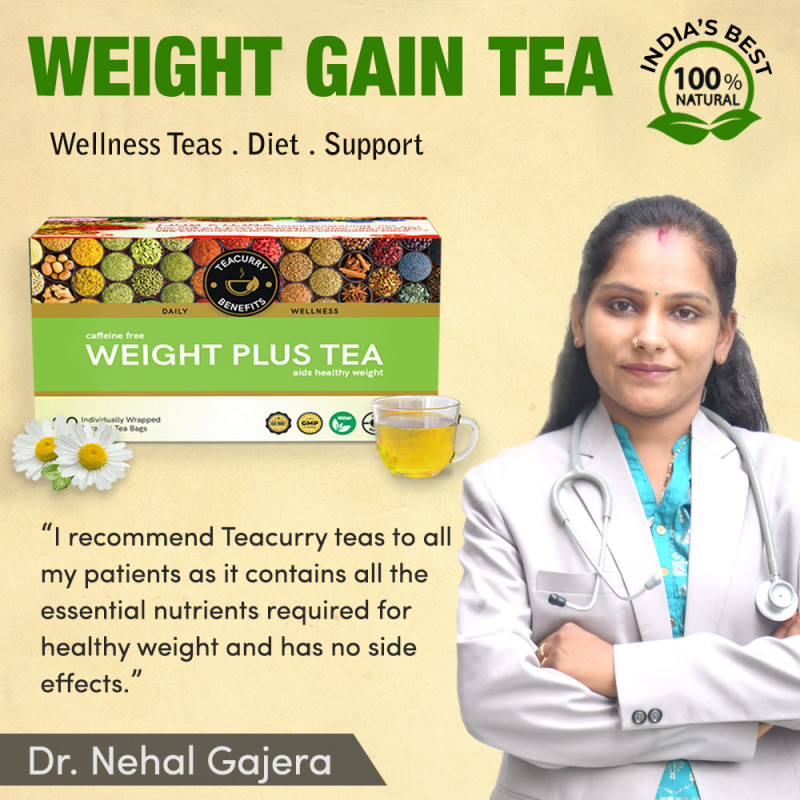 TEACURRY Weight Gain Tea (1 Month Pack | 30 Tea Bags) - Weight Plus Tea ...