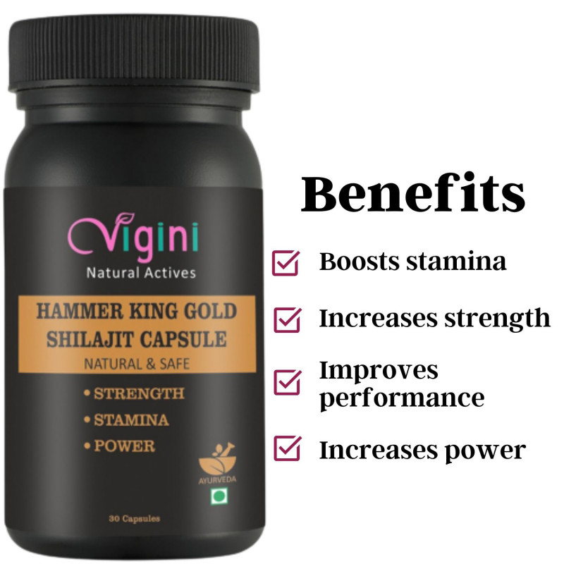 Vigini Hammer King Gold Shilajit Capsule Increase Stamina Power Strength Booster Capsules