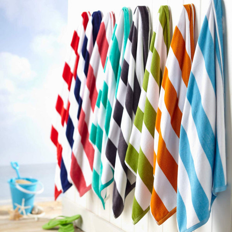 Lushomes Beach Large Swimming Blue & White Cabana Soft Cotton Stripe Pool  Turkish Big Towel