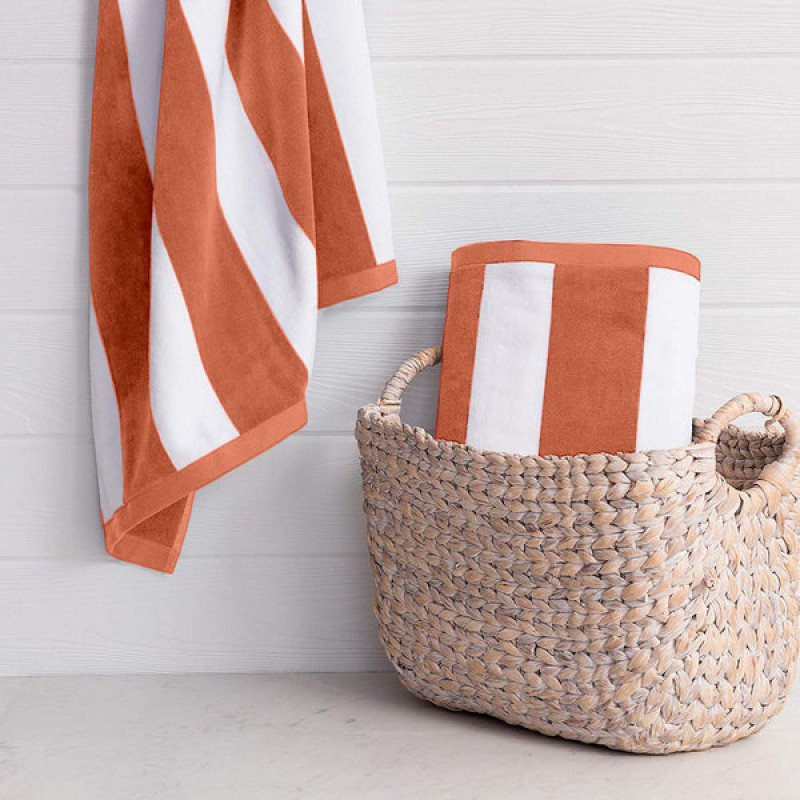 Orange and white striped outlet towels