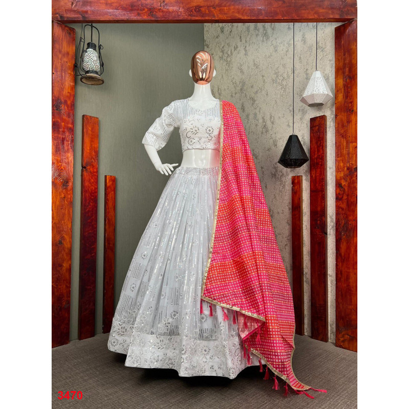 Buy Priyanka Georgette White lehenga at Rs. 3999 online from Fab Funda  Designer Lehenga : 1511WHT