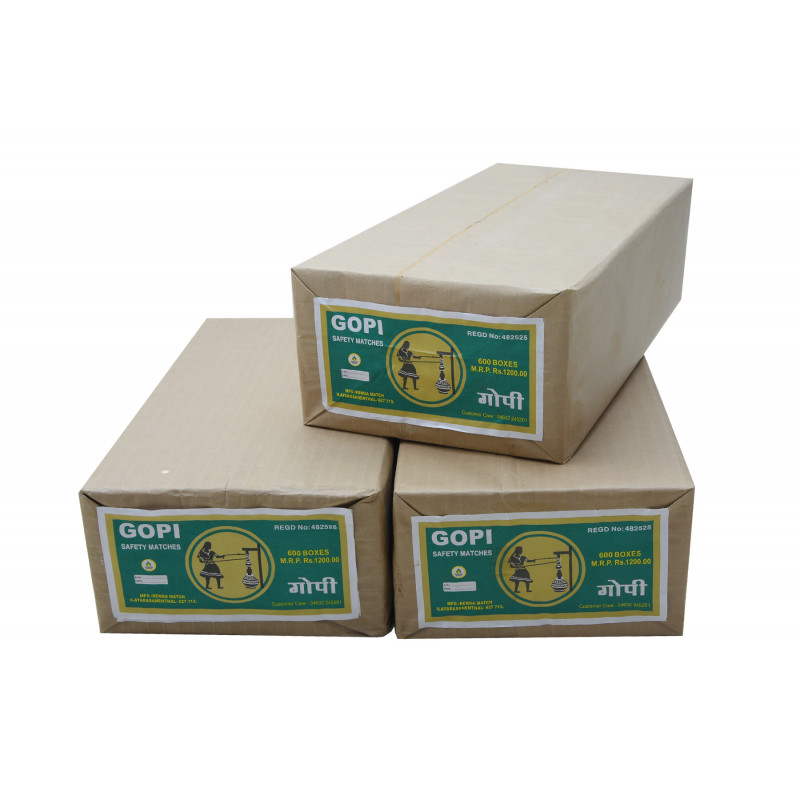 Gopi Safety Match Box | Pack Of 600 Match Boxes (2rs)