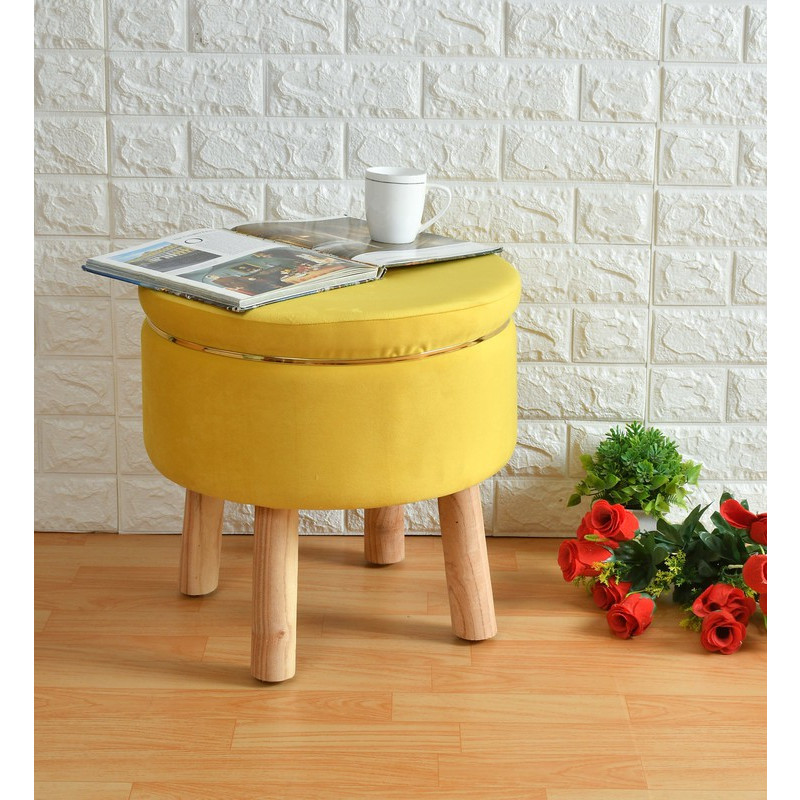 Small yellow online ottoman