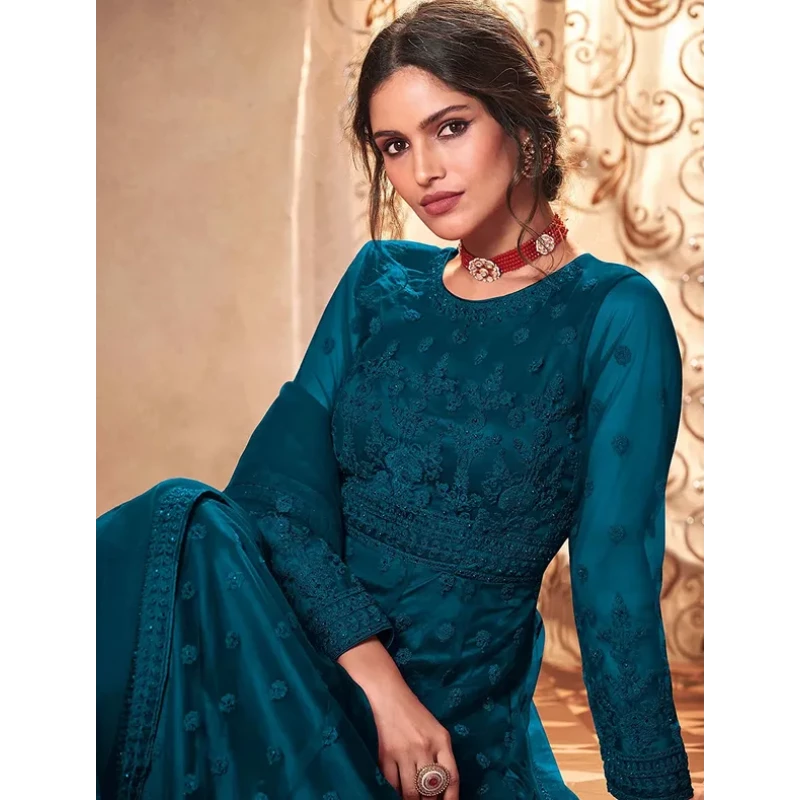 Sea Green Heavy Silk Work Wedding Festive Special Anarkali Suit - Indian Heavy  Anarkali Lehenga Gowns Sharara Sarees Pakistani Dresses in  USA/UK/Canada/UAE - IndiaBoulevard