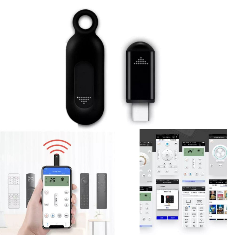 Smartphone IR Mini Adapter Type C/IPhone Interface Smart App Control  Wireless Infrared Phone Universal Remote Control Plug Play - AliExpress