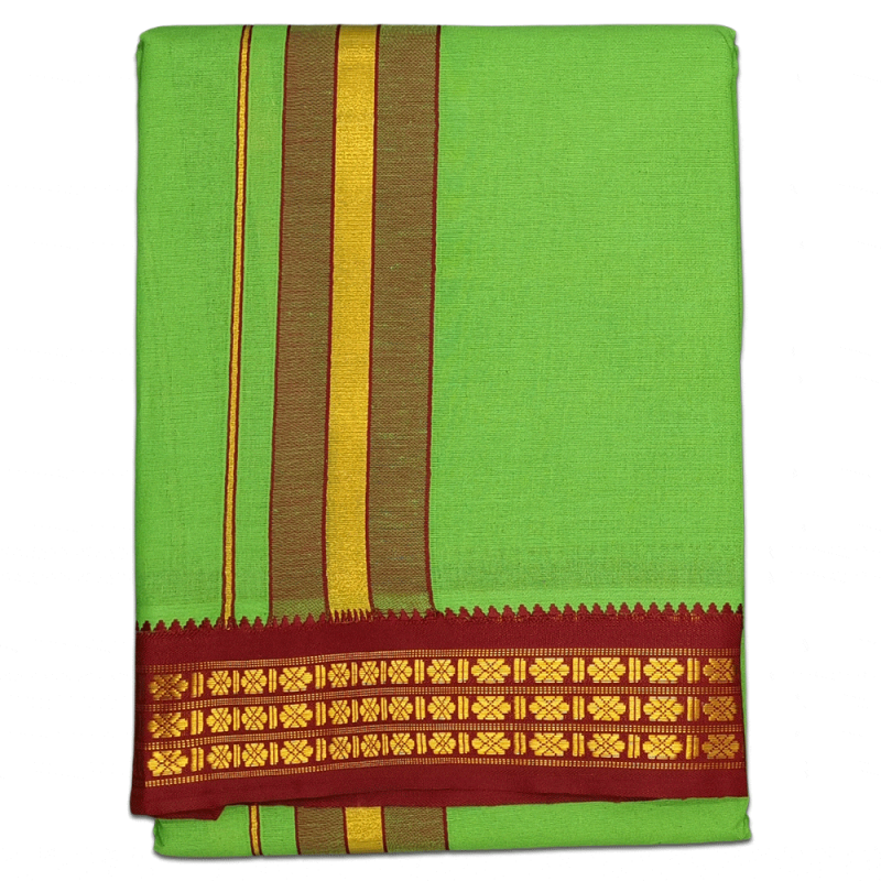Green Coloured Pure Cotton with Beautiful Jari Border Women Party/Dail –  Royskart