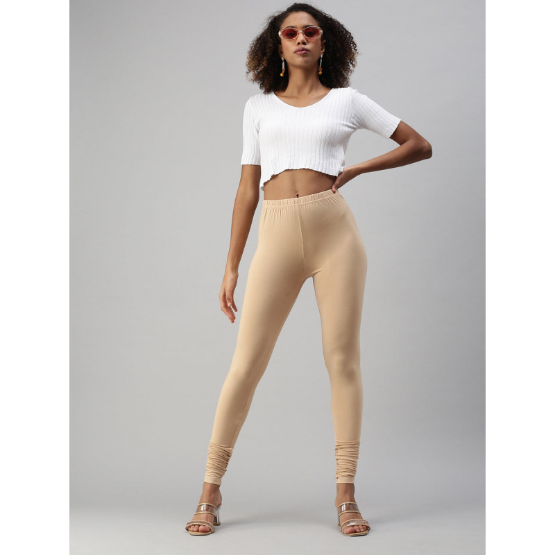 Prisma Cream Churidar Leggings - Comfortable and Stylish