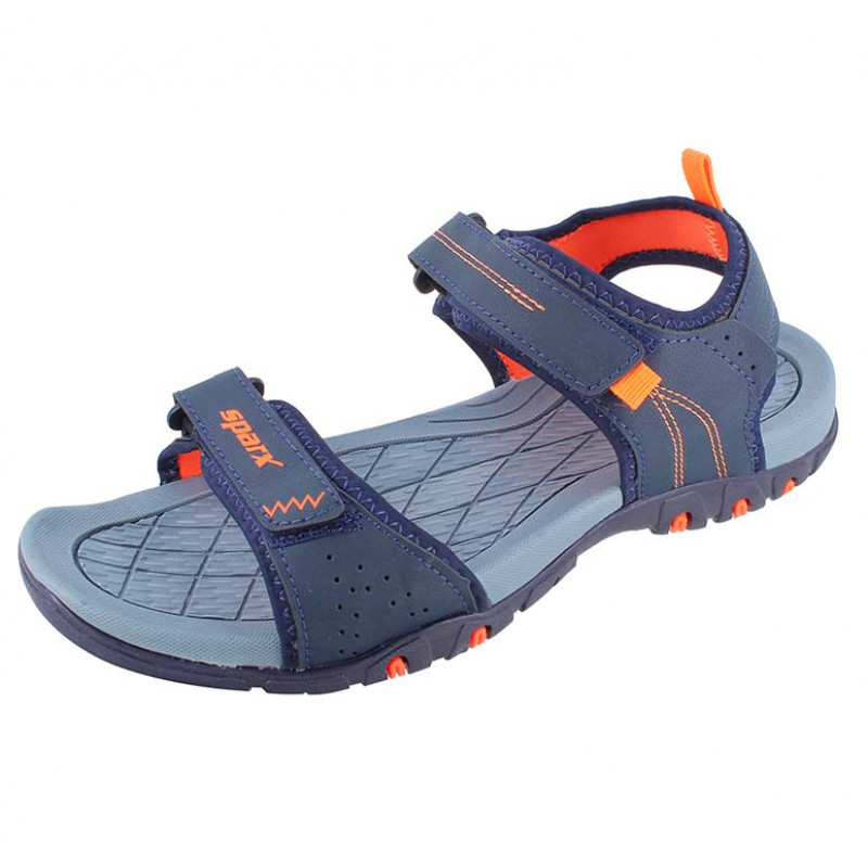 Sparx Men SS-702 Navy Blue Orange Floater Sandals