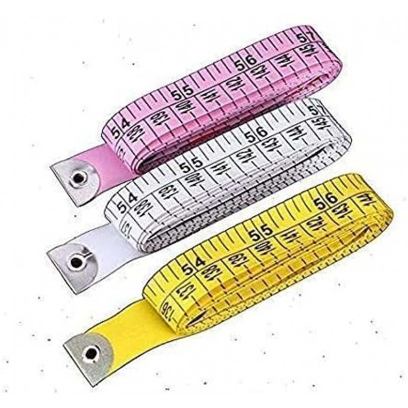  Laxmi Sewing Measuring Tape Soft Ruler Ribbon for Cloth Fabric  Tailor Seamstress Clothes Body Flexible Measurement (Colored Tape Measure  12 Pack) Double Side Scale 5 Feet 60 150cm Long : Arts