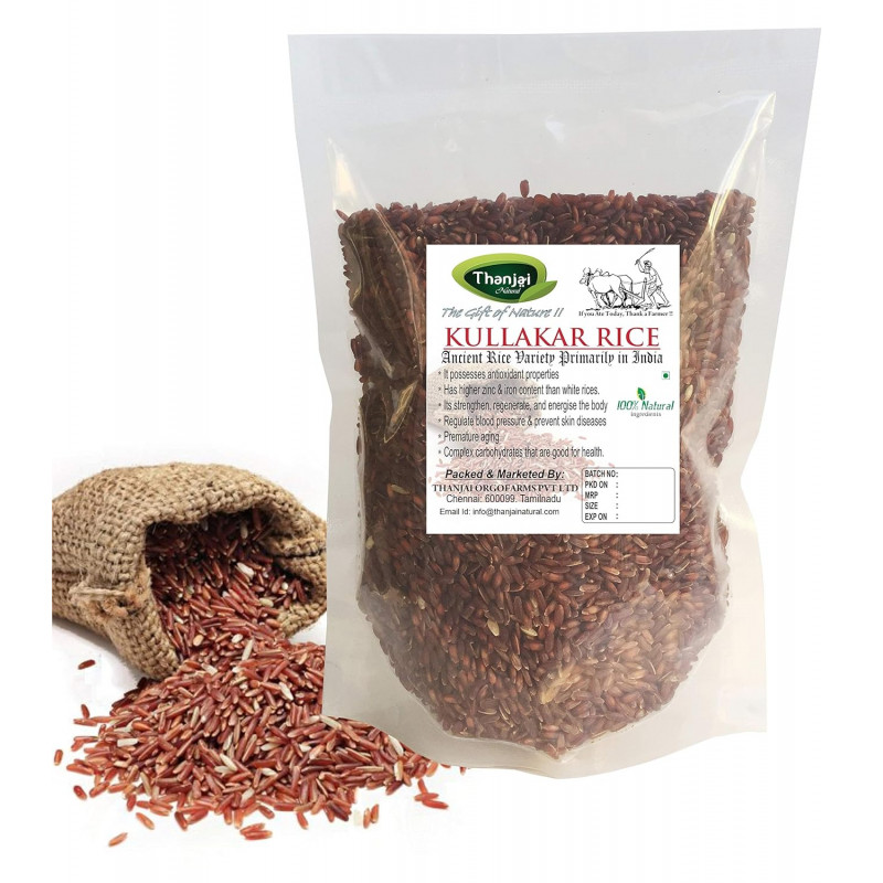 Thanjai Natural Kullakar Rice | Red Rice| Pure Indian Oldest ...