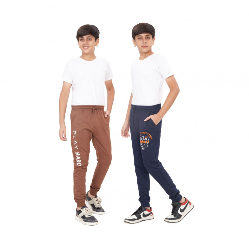 Plain Navy Blue Color Cotton Full Regular Fit Track Pants For Boys Design:  Standard at Best Price in Meerut | Vardhman Sports Garments