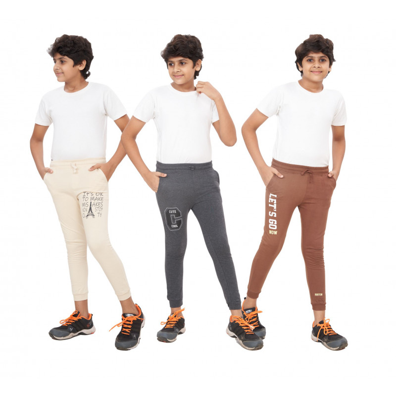 COTTON-DECODE Kids Boys Casual Jogger Track pants (3 Pcs pack)