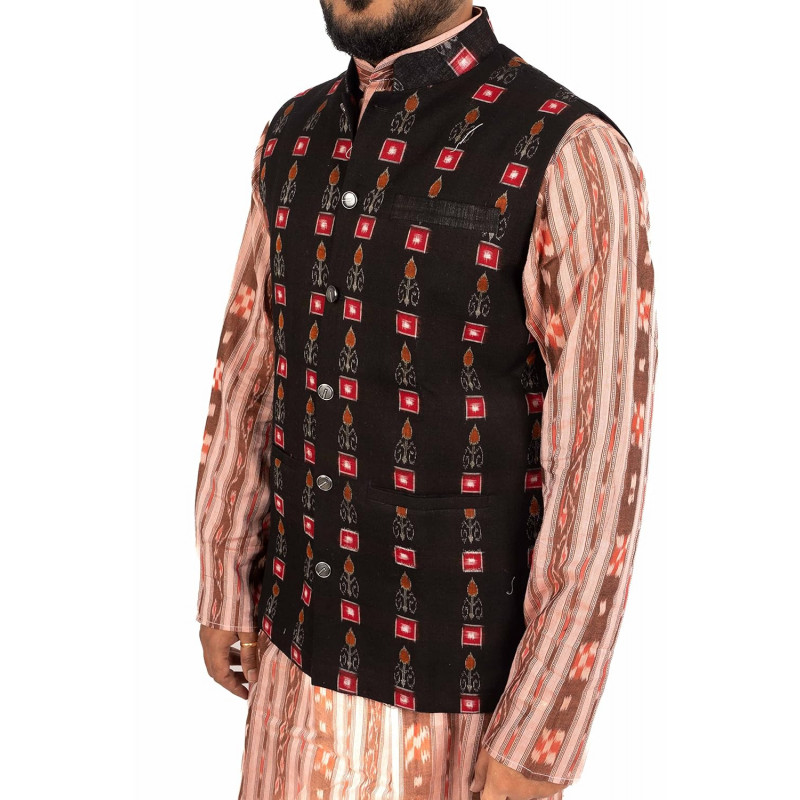 Buy GHL – GUENDICHA HAAT LLP Sambalpuri Certified Handloom Women's Pure  Cotton Jacket at Amazon.in