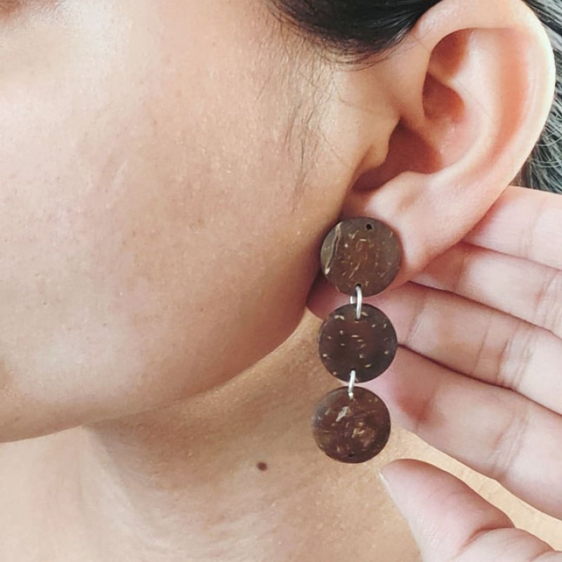 Heart Coconut Shell Earrings | Who We Are