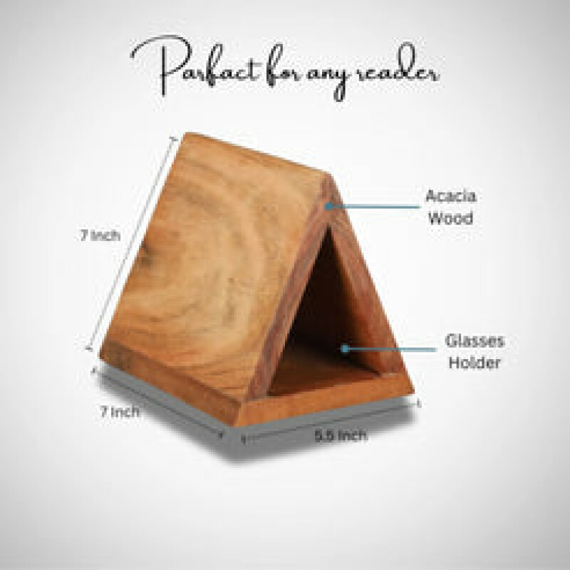 Acacia Wood Triangle Book Page Holder and Spectacle Stand ...
