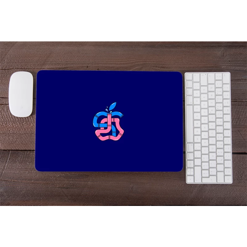 Abstract Blue Pink Apple Line Art Laptop Skin | Stylised Apple Logo ...