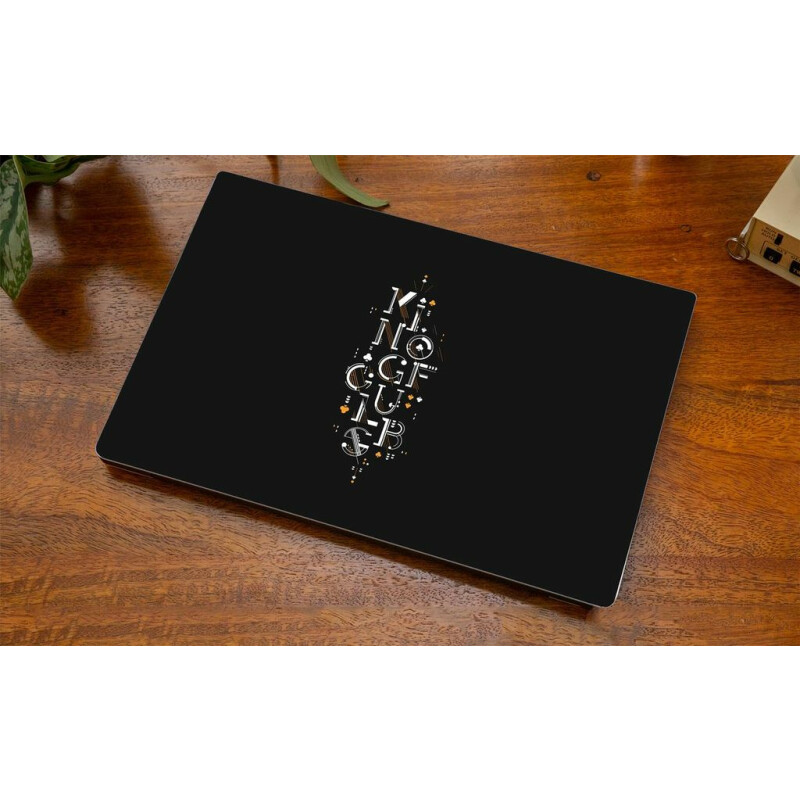 Minimalist Black Typography Design Laptop Skin Sticker | Premium ...