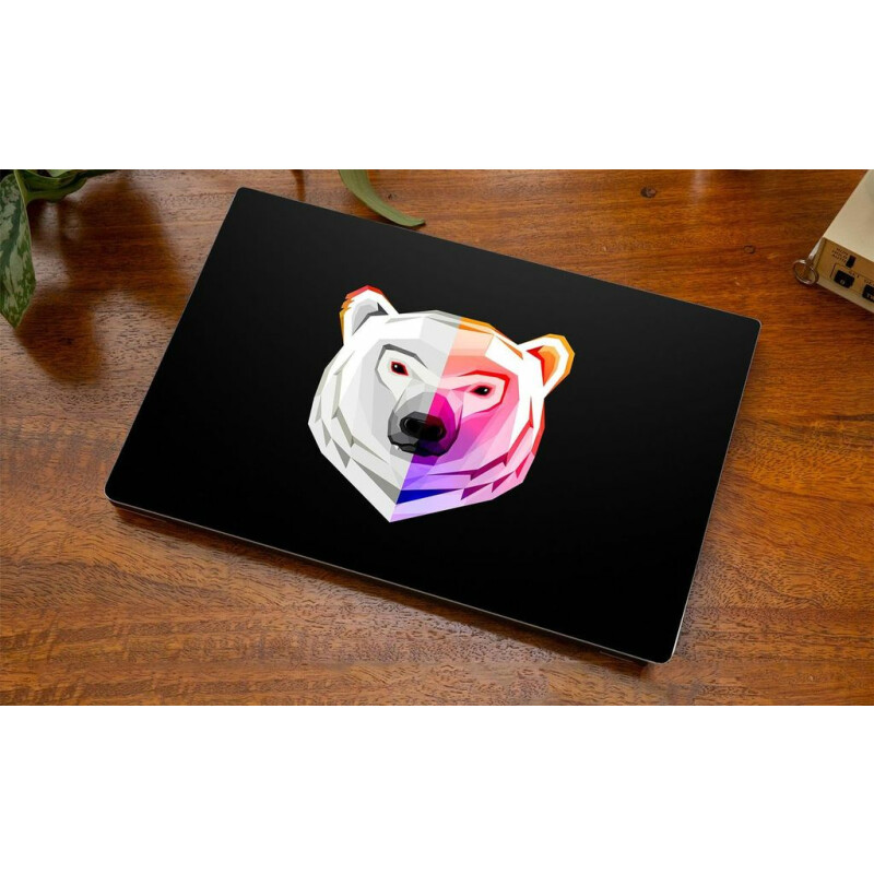 Arctic Prism Geometric Polar Bear Laptop Skin Sticker | Premium ...