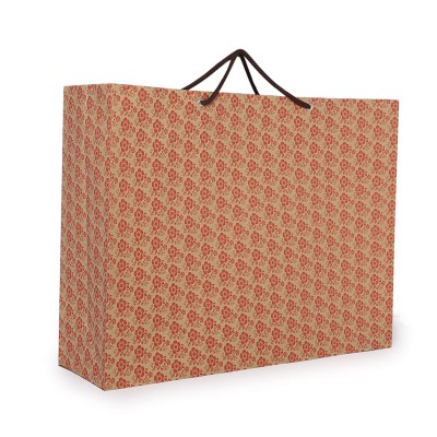 Sj Bags Horizontal Designer Brown Paper Bag For Gifting- Pack Of 1