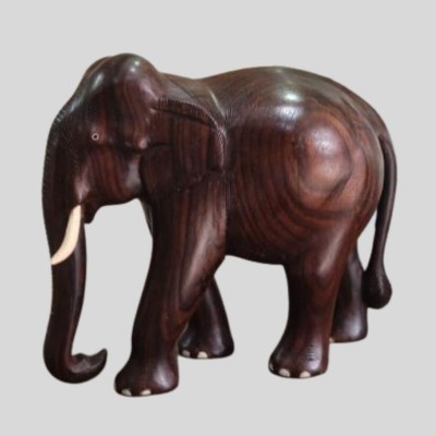 Rosewood Hand Crafted Wooden Elephant Showpiece For Home Office Decor