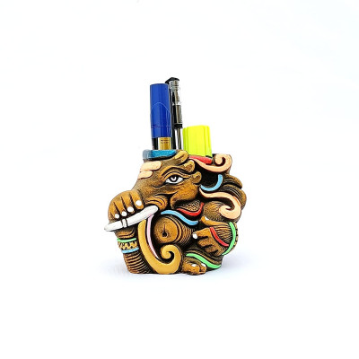 Goodselite Exports And Imports Terracotta ( Clay ) Ganesha Pen Stand