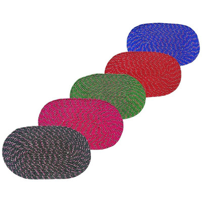 Cotton Door Mats For Home And Office (multicolor 3 , 33x53 Cm) - Set Of 5 Piece