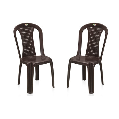 Nilkamal Plastic Chair | Weather Brown | Set Of 2 | Chr4002