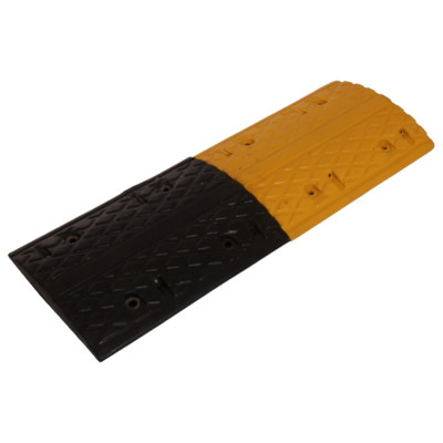 1 Mtr, 50 Mm Rubber Road Hump Safety Speed Breaker In Black & Yellow Colour For High Visibility