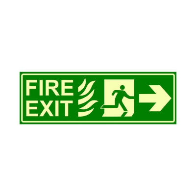 Dark Fire Exit Signboard Combo (pack Of 4) Right Arrow P2 - Left Arrow P2 300 X 100 Mm