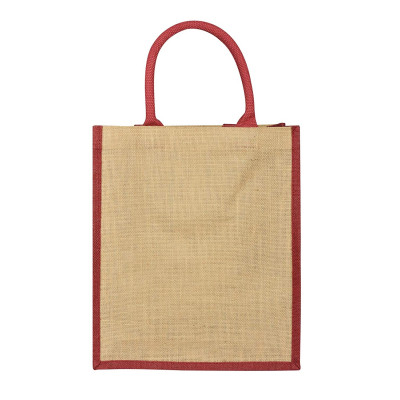 Jute Bags For Lunch For Women And Men | Jute Grocery Bag | Jute Carry Bag | Plain Jute Bag | Maroon - Pack Of 1