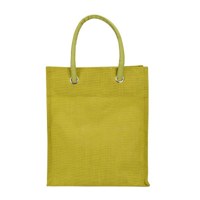 Jute Bags For Lunch For Women And Men | Jute Grocery Bag | Jute Carry Bag | Plain Jute Bag | Olive Green - Pack Of 1