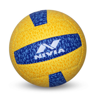Nivia G-2020 Rubber Volleyball, (yellow And Blue)