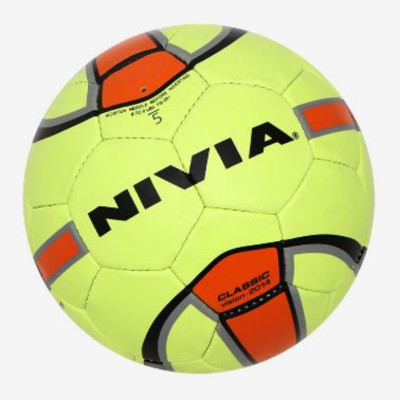 Nivia Classic Rubber Synthetic Football, Size 5, (yellow)