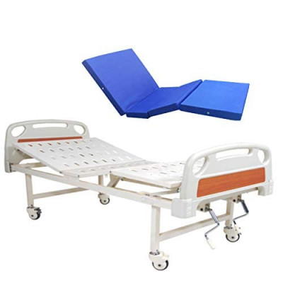 Hospital Or Medical Patient Fowler Bed With Mattress (2 Function Manual Bed)