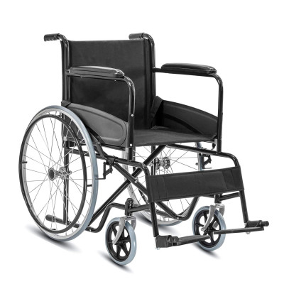 Select Pneumatic Wheel Regular Folding Manual Wheelchair Black With Safety Belt (black)