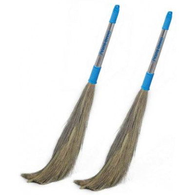 Vadivu Soft Grass Broom For Clean Floor |blue - Pack Of 2
