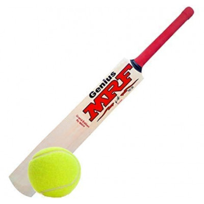 Willow Mrf Bats Cricket Bat With Tennis Cricket Ball Combo Size-5 For Boys Above 8+ Years