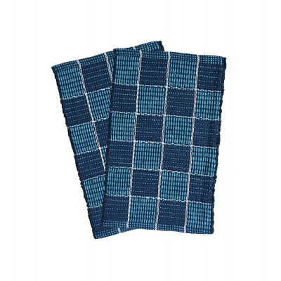Cotton Weaved Water Absorbing Reversible Door Mat For Home DÃ©cor, Kitchen, Checkered Door Mat (blue, Cotton, Standard)