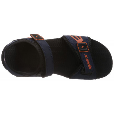 Sparx Men's Athletic And Outdoor Sandals (navy Blue & Orange)