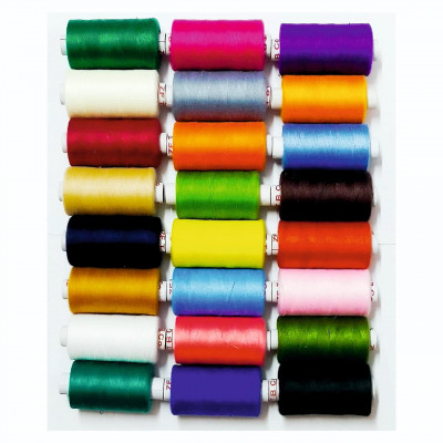 24 Pcs 2 Ply Basic Colour Strong Polyester Sewing Threads Spools For Machine And Hand Stitching, Tailoring, Embroidery
