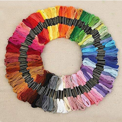 Cotton Embroidery Thread Set (multicolor, Pack Of 100)