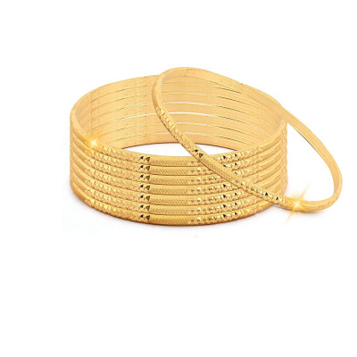 Latest One Gram Gold Plated Traditional Bangles For Women And Girls - Set Of 8