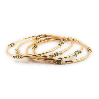 Gold Plated Stylish Copper Bangles Set For Women & Girls - Set Of 4