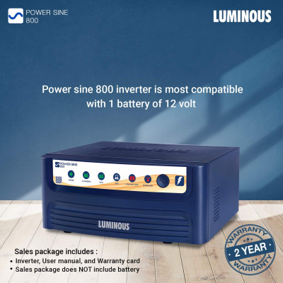 Luminous Optimus 1250 Pure Sine Wave Inverter For Home, Office Etc With Advanced Lcd Display - Blue